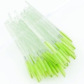 Disposable eyelash brush transparent green crystal handle beauty tool facial makeup props