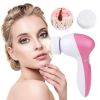 Waterproof Facial Cleansing Brush Face Spin Cleaning Brush Scrubber with 5 Brush Heads for Women