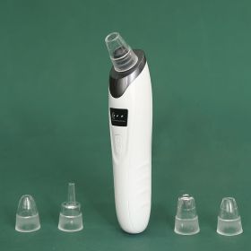 Electric Blackhead Cleaning Apparatus; Pore Vacuum Extractor; Household Facial Nose Acne Cleaner; Portable Pore Cleaning Beauty Instrument With 5 Suct (Color: Gray)