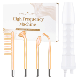 4-in-1 High Frequency Facial Wand for Skin Rejuvenation – Portable Anti-Aging Beauty Device for Wrinkle Reduction, Firming, Dark Circle & Acne Care (Color: MRY-RED)