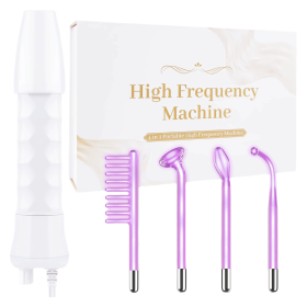 4-in-1 High Frequency Facial Wand for Skin Rejuvenation – Portable Anti-Aging Beauty Device for Wrinkle Reduction, Firming, Dark Circle & Acne Care (Color: MRY-PURPLE)