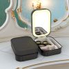 Portable Travel Makeup Bag With LED Mirror Rechargeable Beauty Mirror With 3 Color Light Dimmable Brightness Waterproof Cosmetic Bag With 4 Compartmen