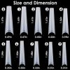 500Pcs False Nail Tips C Curve Half Cover French Nails Extra Long Fake Finger Nails For Nail Art Salons Home DIY 10 Sizes